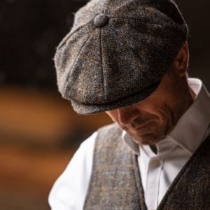 harris tweed 8 panel cap